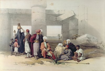 Ingang van de Tempel van Amus II in Goorha, Thebe, uit Egypte en Nubië, Vol.1 door David Roberts